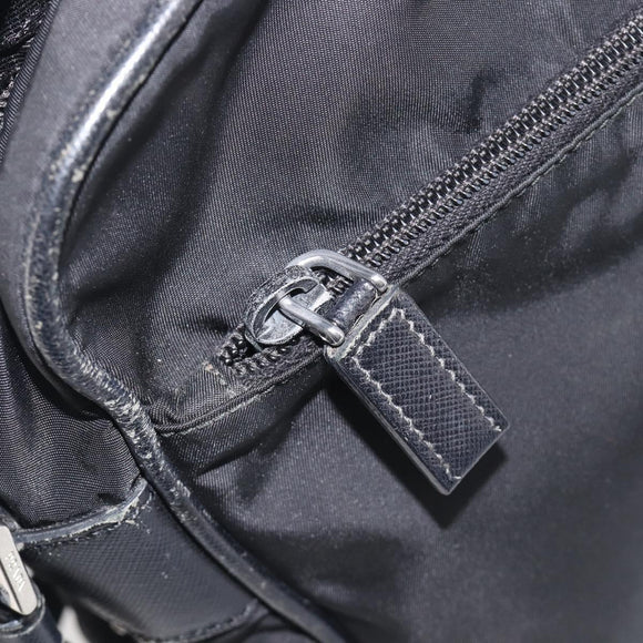 PRADA Shoulder Bag Nylon Black Silver Auth 213152