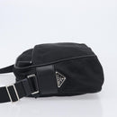 PRADA Shoulder Bag Nylon Black Silver Auth 213152-5