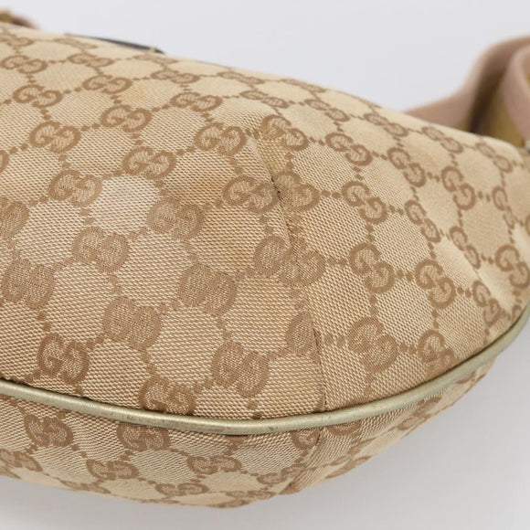 GUCCI GG Canvas Sherry Line Shoulder Bag Gold Beige 181092 Auth 213153A
