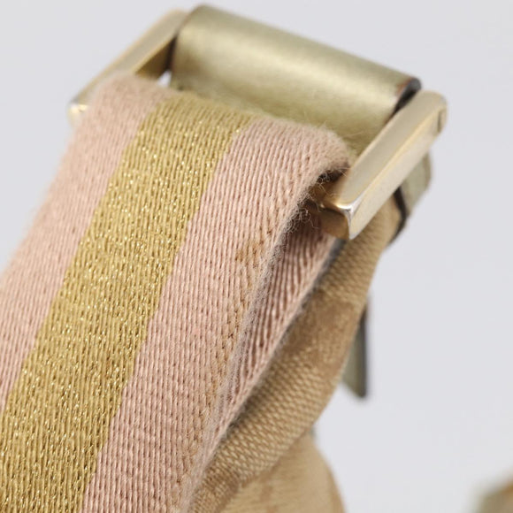 GUCCI GG Canvas Sherry Line Shoulder Bag Gold Beige 181092 Auth 213153A