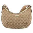 GUCCI GG Canvas Sherry Line Shoulder Bag Gold Beige 181092 Auth 213153A-2