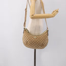 GUCCI GG Canvas Sherry Line Shoulder Bag Gold Beige 181092 Auth 213153A-26