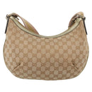 GUCCI GG Canvas Sherry Line Shoulder Bag Gold Beige 181092 Auth 213153A-3