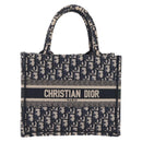 Christian Dior Trotter Canvas Oblique Book Tote Hand Bag Navy Auth 213157M-2