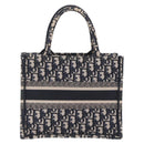 Christian Dior Trotter Canvas Oblique Book Tote Hand Bag Navy Auth 213157M-3