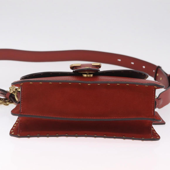 Coach Shoulder Bag Leather 3way Brown Gold Auth 213159A