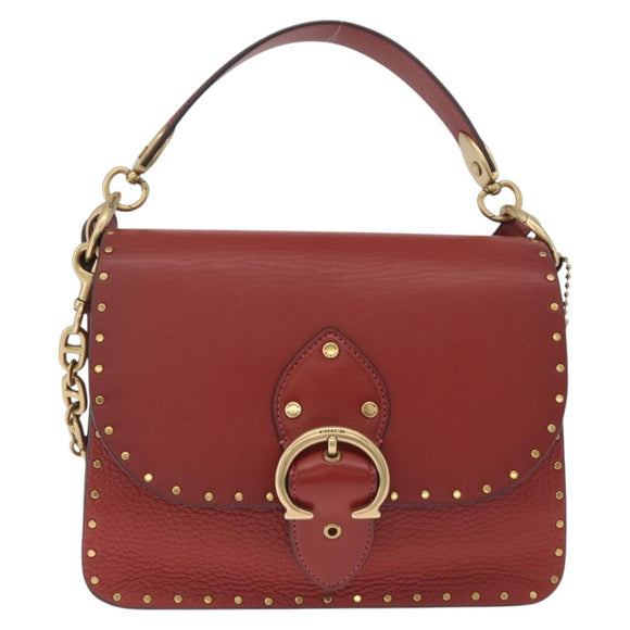 Coach Shoulder Bag Leather 3way Brown Gold Auth 213159A