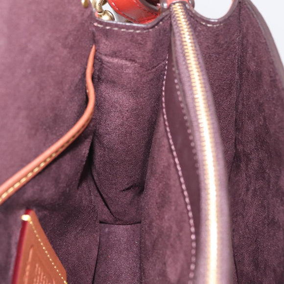 Coach Shoulder Bag Leather 3way Brown Gold Auth 213159A