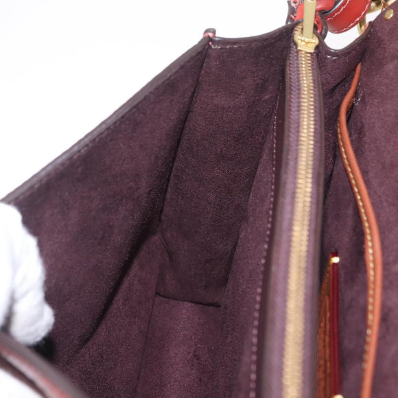 Coach Shoulder Bag Leather 3way Brown Gold Auth 213159A