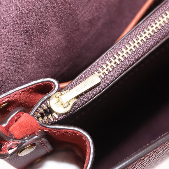 Coach Shoulder Bag Leather 3way Brown Gold Auth 213159A