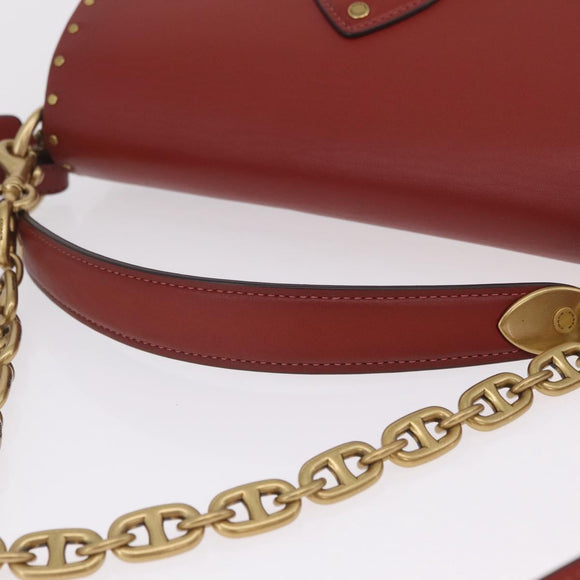 Coach Shoulder Bag Leather 3way Brown Gold Auth 213159A