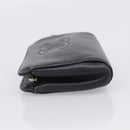 CHANEL Coin Purse Caviar Skin Black Gold CC Auth 213164-4