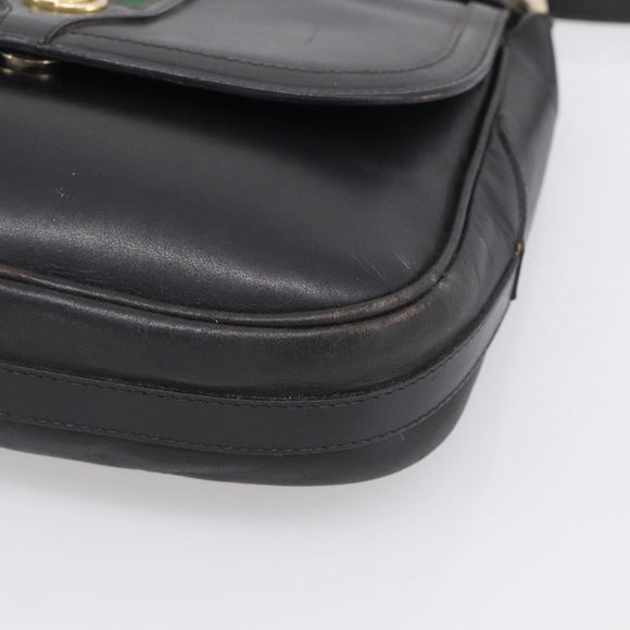 GUCCI Micro GG Supreme Web Sherry Line Bag Leather Black 001 41 4425 Auth 213166
