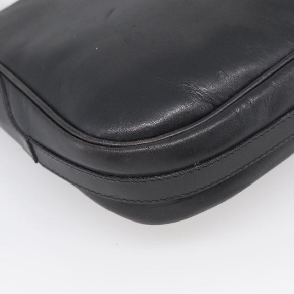 GUCCI Micro GG Supreme Web Sherry Line Bag Leather Black 001 41 4425 Auth 213166