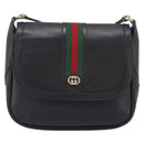 GUCCI Micro GG Supreme Web Sherry Line Bag Leather Black 001 41 4425 Auth 213166-2