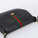 GUCCI Micro GG Supreme Web Sherry Line Bag Leather Black 001 41 4425 Auth 213166-6