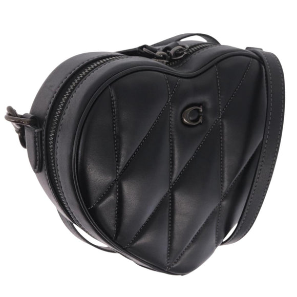 Coach Shoulder Bag Leather Black Auth 213167A