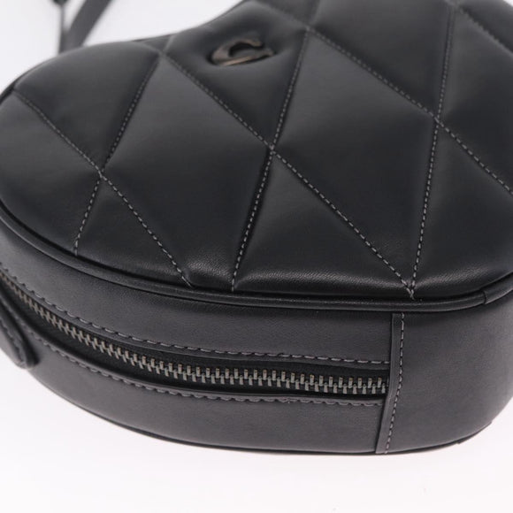 Coach Shoulder Bag Leather Black Auth 213167A