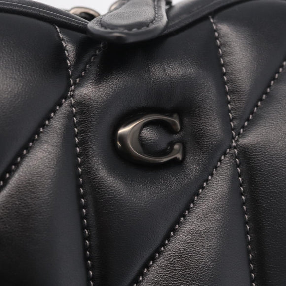 Coach Shoulder Bag Leather Black Auth 213167A