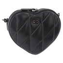 Coach Shoulder Bag Leather Black Auth 213167A-2