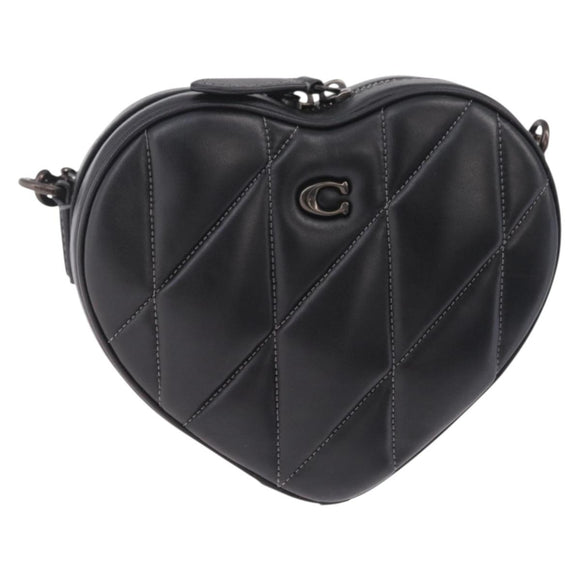 Coach Shoulder Bag Leather Black Auth 213167A