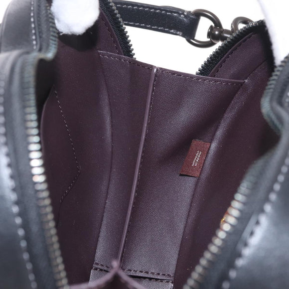 Coach Shoulder Bag Leather Black Auth 213167A