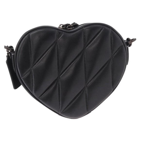 Coach Shoulder Bag Leather Black Auth 213167A