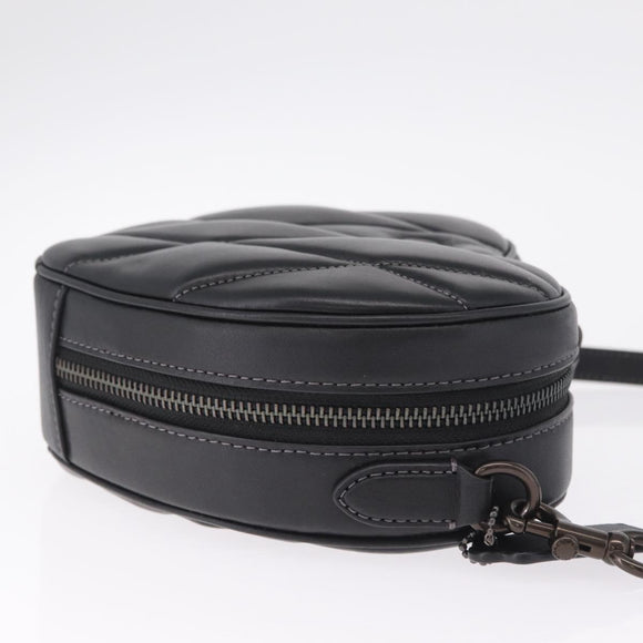 Coach Shoulder Bag Leather Black Auth 213167A