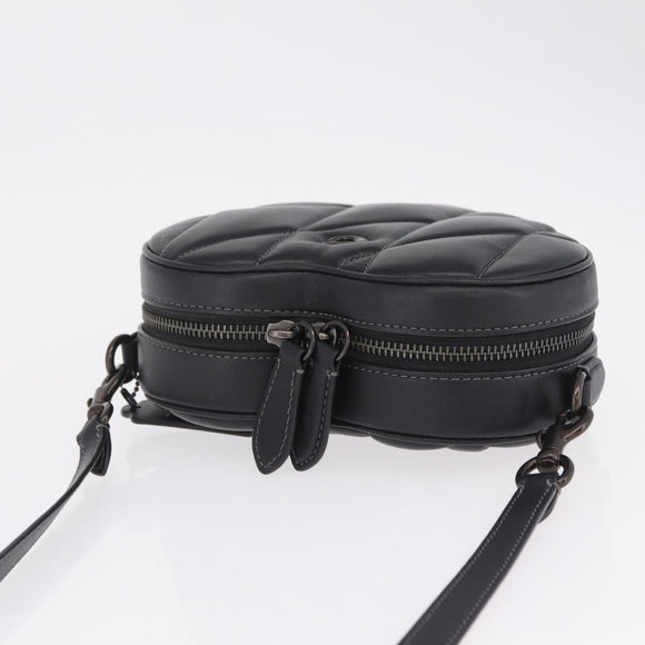 Coach Shoulder Bag Leather Black Auth 213167A