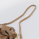 Miu Miu Hand Bag Vitellolux 2way Brown Gold Auth 213168M-10