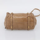 Miu Miu Hand Bag Vitellolux 2way Brown Gold Auth 213168M-11