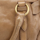 Miu Miu Hand Bag Vitellolux 2way Brown Gold Auth 213168M-16