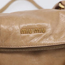 Miu Miu Hand Bag Vitellolux 2way Brown Gold Auth 213168M-17