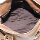 Miu Miu Hand Bag Vitellolux 2way Brown Gold Auth 213168M-20