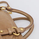 Miu Miu Hand Bag Vitellolux 2way Brown Gold Auth 213168M-8