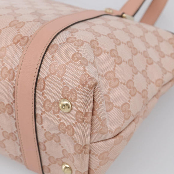 GUCCI GG Crystal Tote Bag Coated Canvas Pink Gold 141470 Auth 213177V