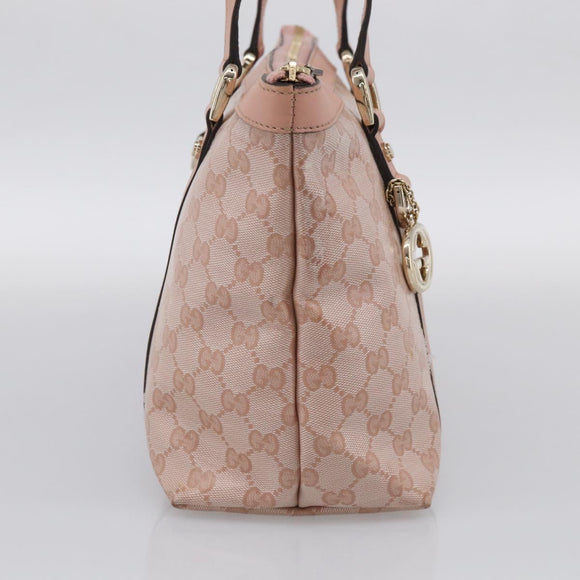 GUCCI GG Crystal Tote Bag Coated Canvas Pink Gold 141470 Auth 213177V