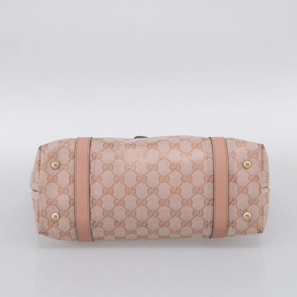 GUCCI GG Crystal Tote Bag Coated Canvas Pink Gold 141470 Auth 213177V