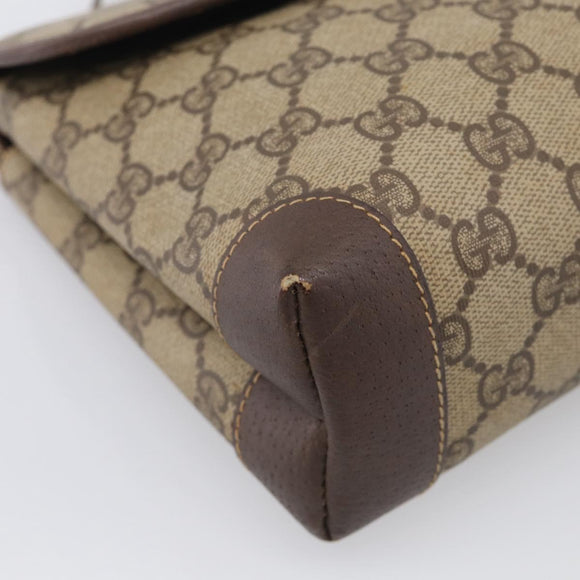 GUCCI GG Supreme Shoulder Bag PVC Beige Gold 007 123 0087 Auth 213180