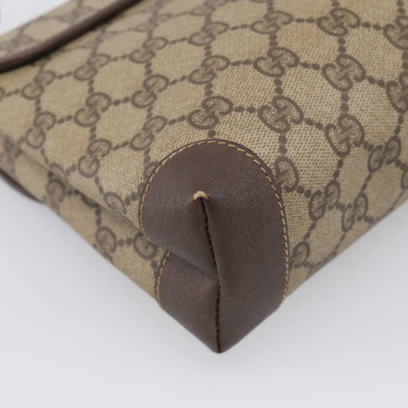 GUCCI GG Supreme Shoulder Bag PVC Beige Gold 007 123 0087 Auth 213180