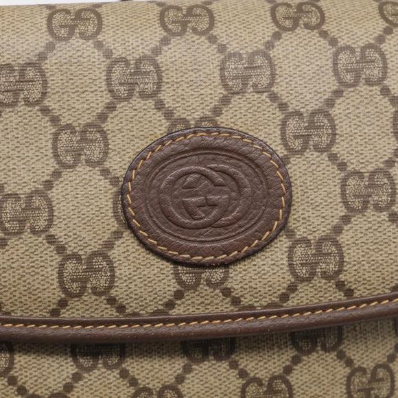 GUCCI GG Supreme Shoulder Bag PVC Beige Gold 007 123 0087 Auth 213180