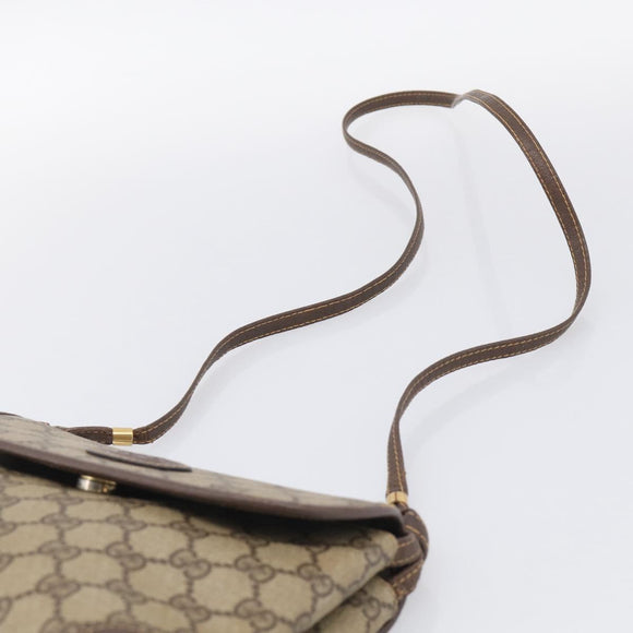 GUCCI GG Supreme Shoulder Bag PVC Beige Gold 007 123 0087 Auth 213180