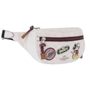 Coach Disney Mickey Mouse Waist Bag Leather White Silver Auth 213184A-1