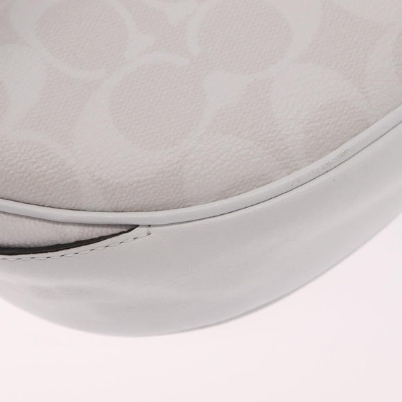 Coach Disney Mickey Mouse Waist Bag Leather White Silver Auth 213184A