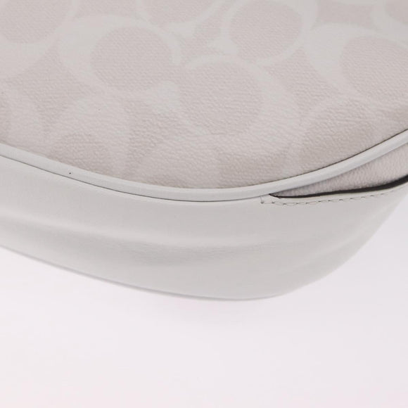 Coach Disney Mickey Mouse Waist Bag Leather White Silver Auth 213184A