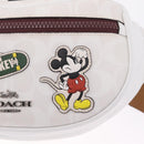 Coach Disney Mickey Mouse Waist Bag Leather White Silver Auth 213184A-19