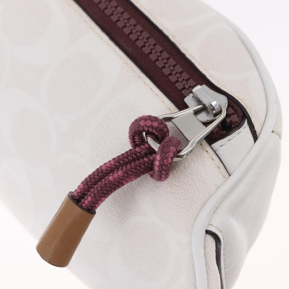 Coach Disney Mickey Mouse Waist Bag Leather White Silver Auth 213184A