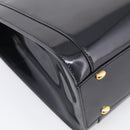CELINE Tote Bag Patent leather Black Gold Auth 213185-11