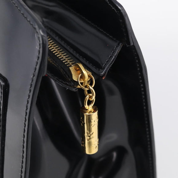 CELINE Tote Bag Patent leather Black Gold Auth 213185