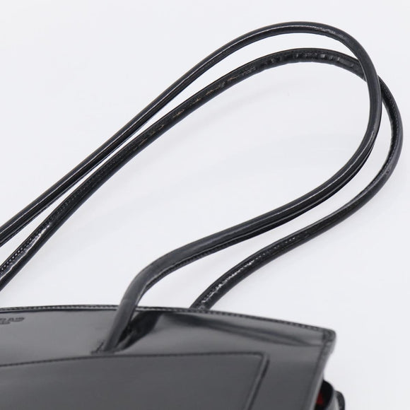 CELINE Tote Bag Patent leather Black Gold Auth 213185